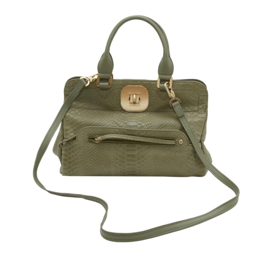 Longchamp Gatsby Embossed Leather Satchel